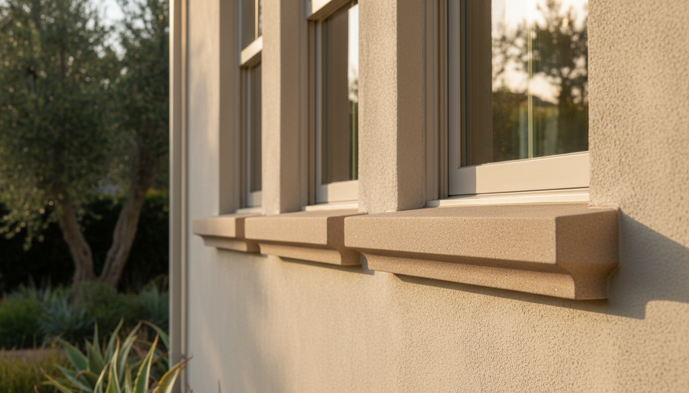 Window surround package with precast concrete sills